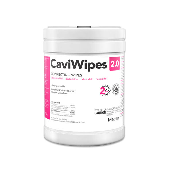 Metrex CaviWipes 2.0 Towelettes Disinfecting Wipes Regular 160 Wipes Canister