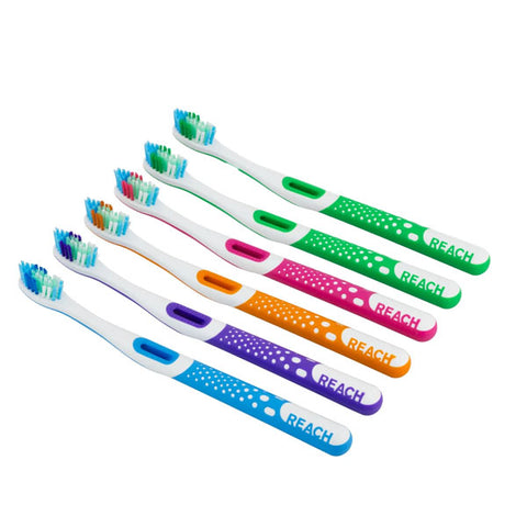 Reach Total Care Floss-Clean Toothbrush Adult Soft 6 pcs