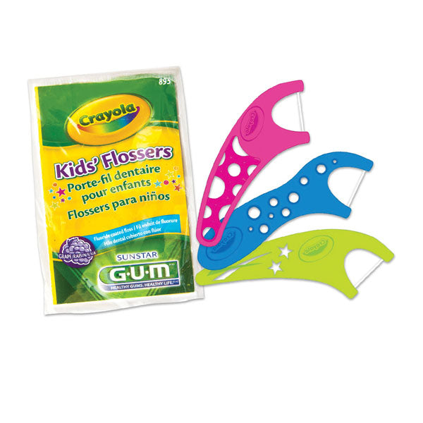 Sunstar CUM Crayola Kids Flossers 48 pk/Box, 3 pcs/pk