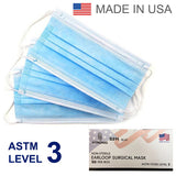 Disposable Dental Medical Ear-Loop Face Masks ASTM Level 3 STRONG 5311 Made In USA