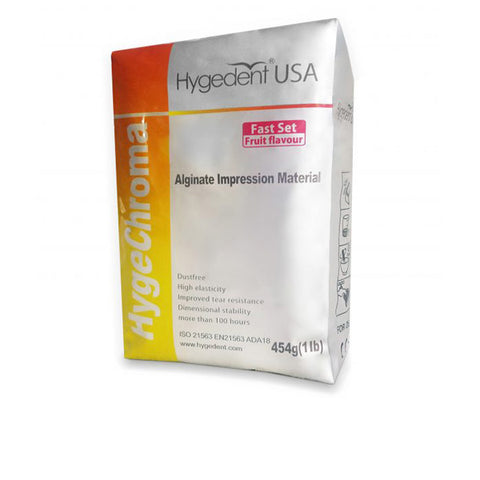 Hexa Hygedent Hygechroma 3 Phase Alginate Impression Material Fruit Flavor Dust Free 1 lb