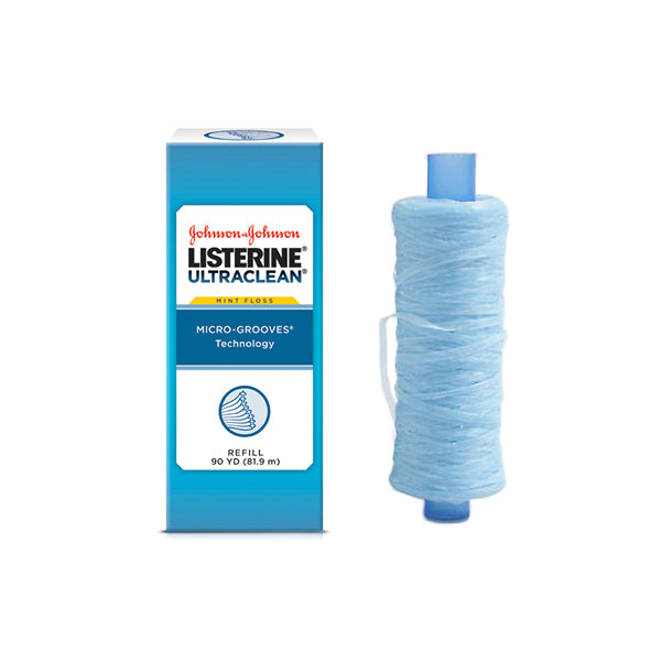 Listerine Ultraclean mint floss shred-resistant dental floss 90 yard