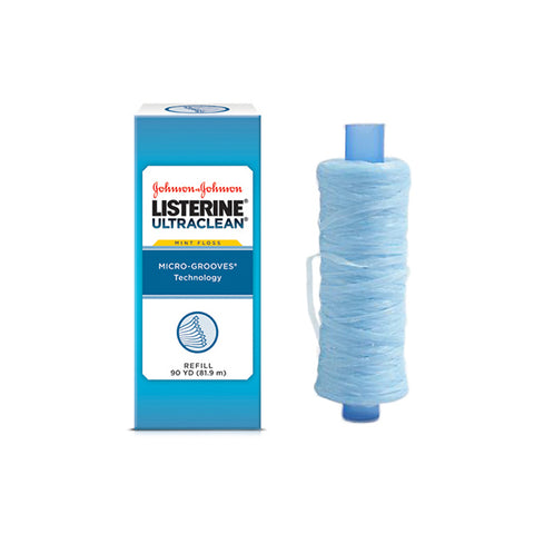 Listerine Ultraclean mint floss shred-resistant dental floss 90 yard