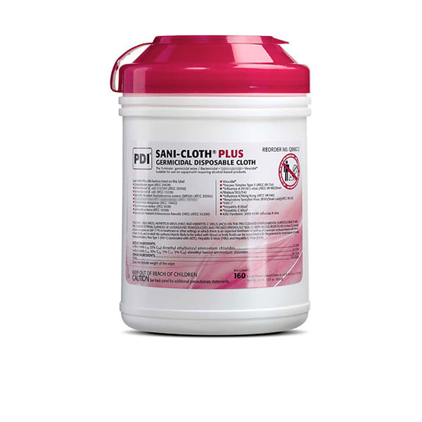 PDI Disinfectant Sani-Cloth Plus Large Wipes 6" x 6.75" 160/Canister