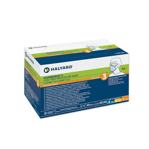 Halyard Fluidshield Level 3 Fog-Free Procedure Mask Orange 40 pcs/box (For Dental Office, Buy 2 Boxes Get 1 Free ）