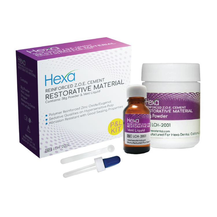 Hexa Restorative Material Reinforced ZOE Cement Powder and Liquid Kit