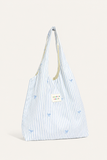 Free blue and white striped tote bag with Order over $500