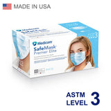 Medicom SafeMask Premier Elite Earloop Mask 50 pcs ASTM Level 3 Made in USA