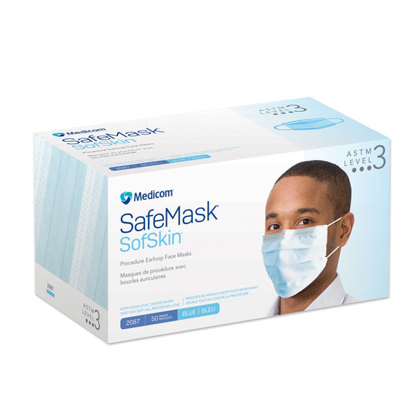 Medicom SafeMask SofSkin Earloop Mask 50 pcs ASTM Level 3 Made in USA