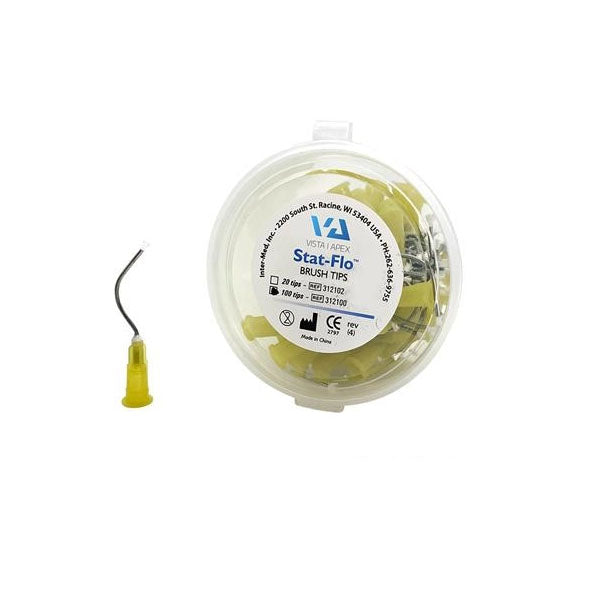 Flo Pro Tips Vista Stat-Flo Hemostatic Brush Tips 19GA 100 pcs – Anson Dental Supply