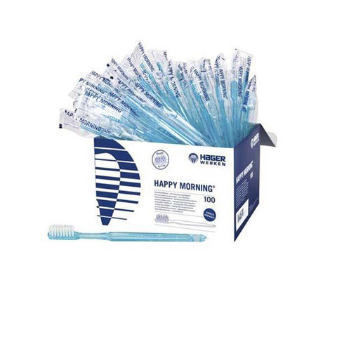 Happy Morning Single Use Toothbrush With Toothpaste 100 pcs