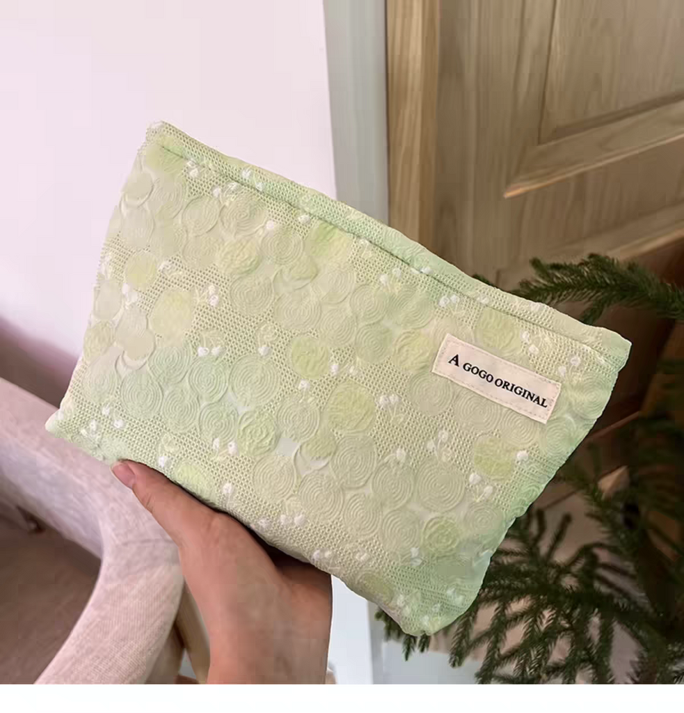 Free makeup bag green with Order over $400