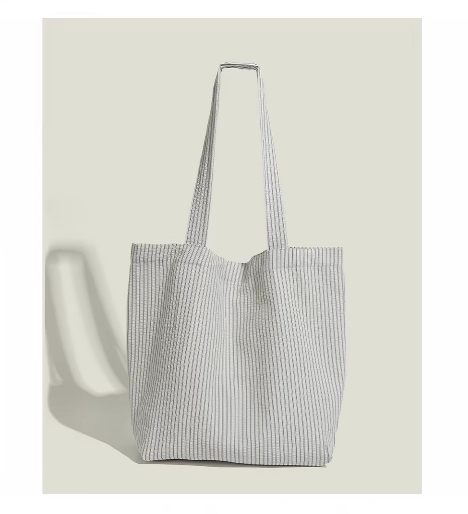 Free brown and white striped tote bag with Order over $500