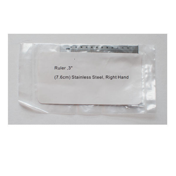Zone 3 Inch Ruler Endo Ruler stainless steel right hand 3 inch, Ruler only, no ring ...