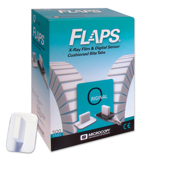 Microcopy FLAPS Original for Dental X-Ray Film & Digital Sensor Cushioned Bite Tabs 500 Tabs