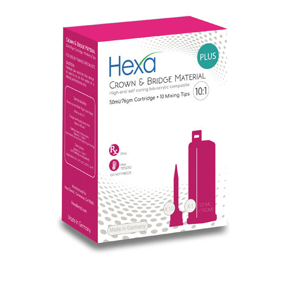 Hexa Crown & Bridge Temporary Material 10:1 50ml Cartridge Made in Germany (Package Damaged)
