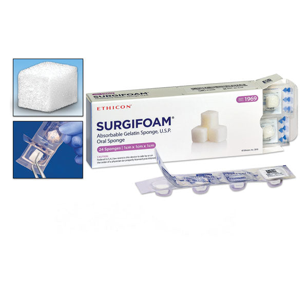 Ethicon Surgifoam Absorbable Gelatin Sponge 1 cm x 1 cm x 1 cm 24 pcs/box