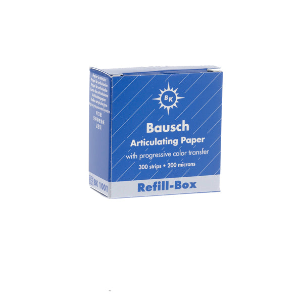 Bausch .008" (200 microns) Blue Articulating Paper Strips, 300 Strips Refill Box BK1001